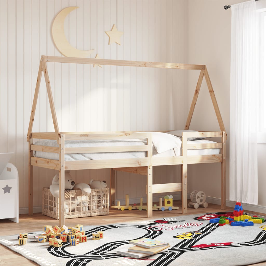 High Sleeper Bed Without Mattress Solid Wood Pine