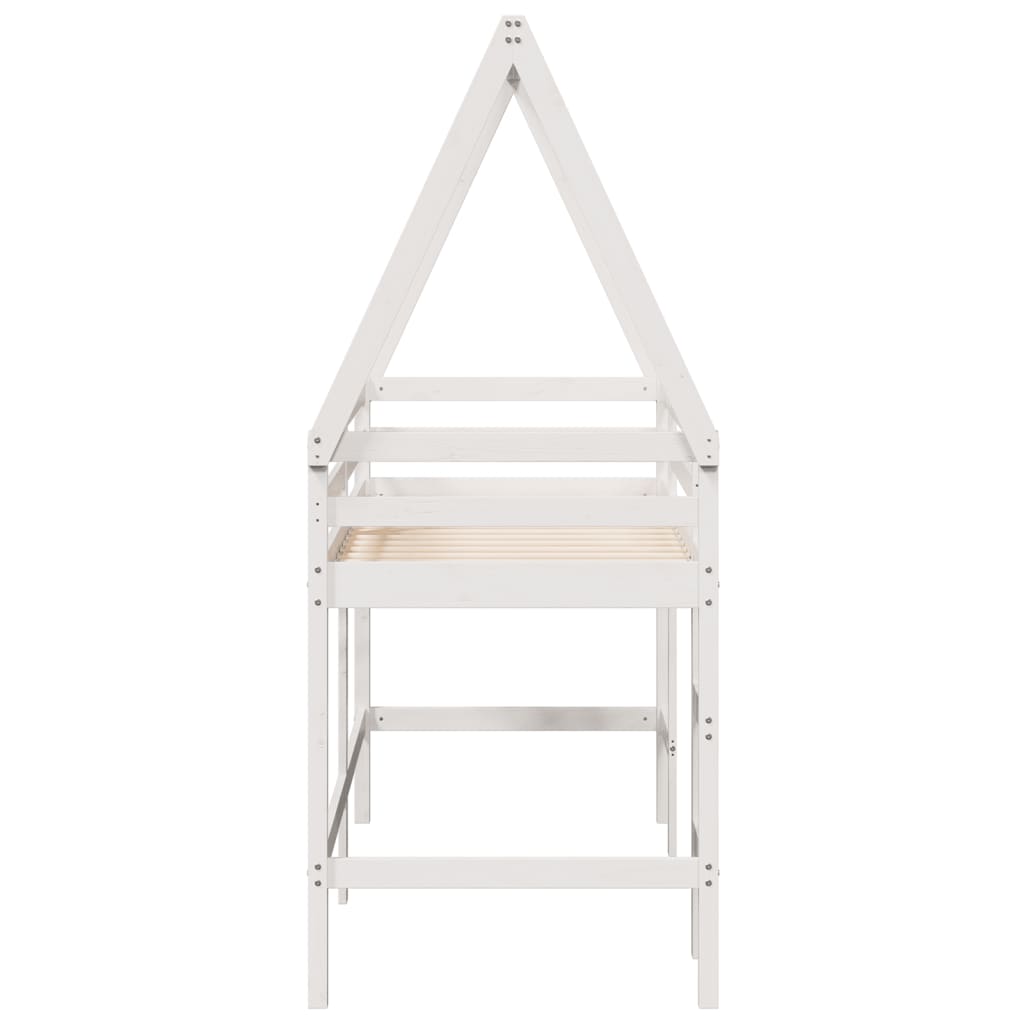 Loft Bed With Ladder And Roof Without Mattress
