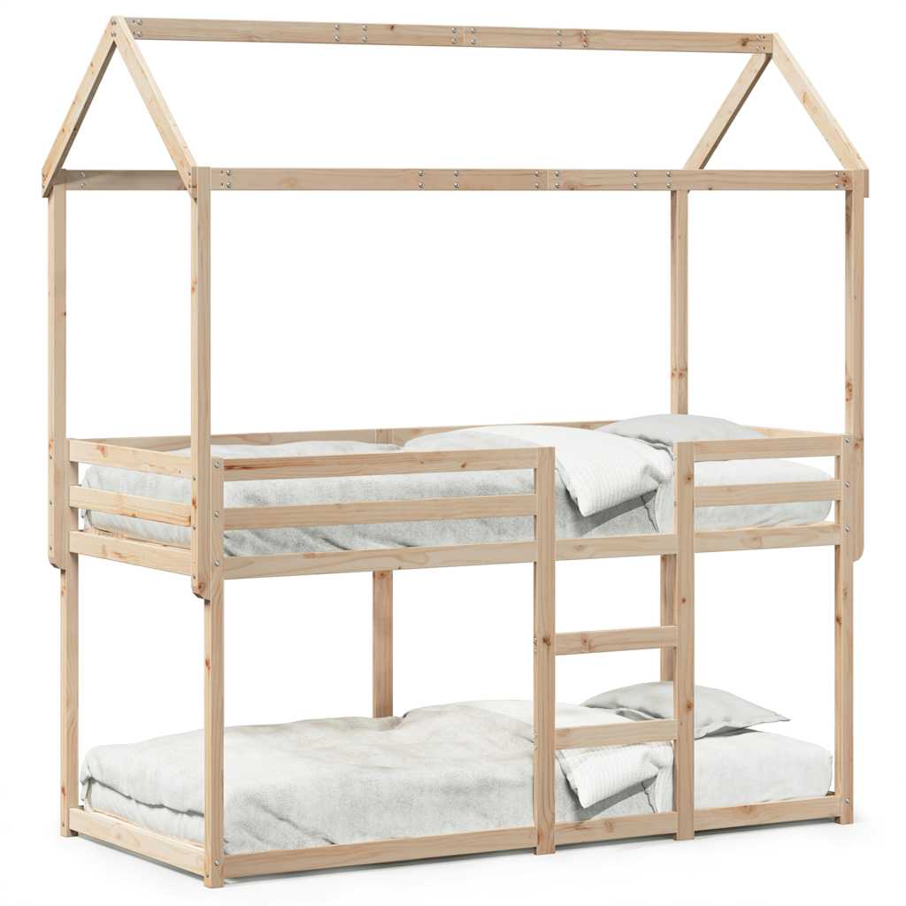 Bunk Bed Without Mattress Single Solid Wood Pine