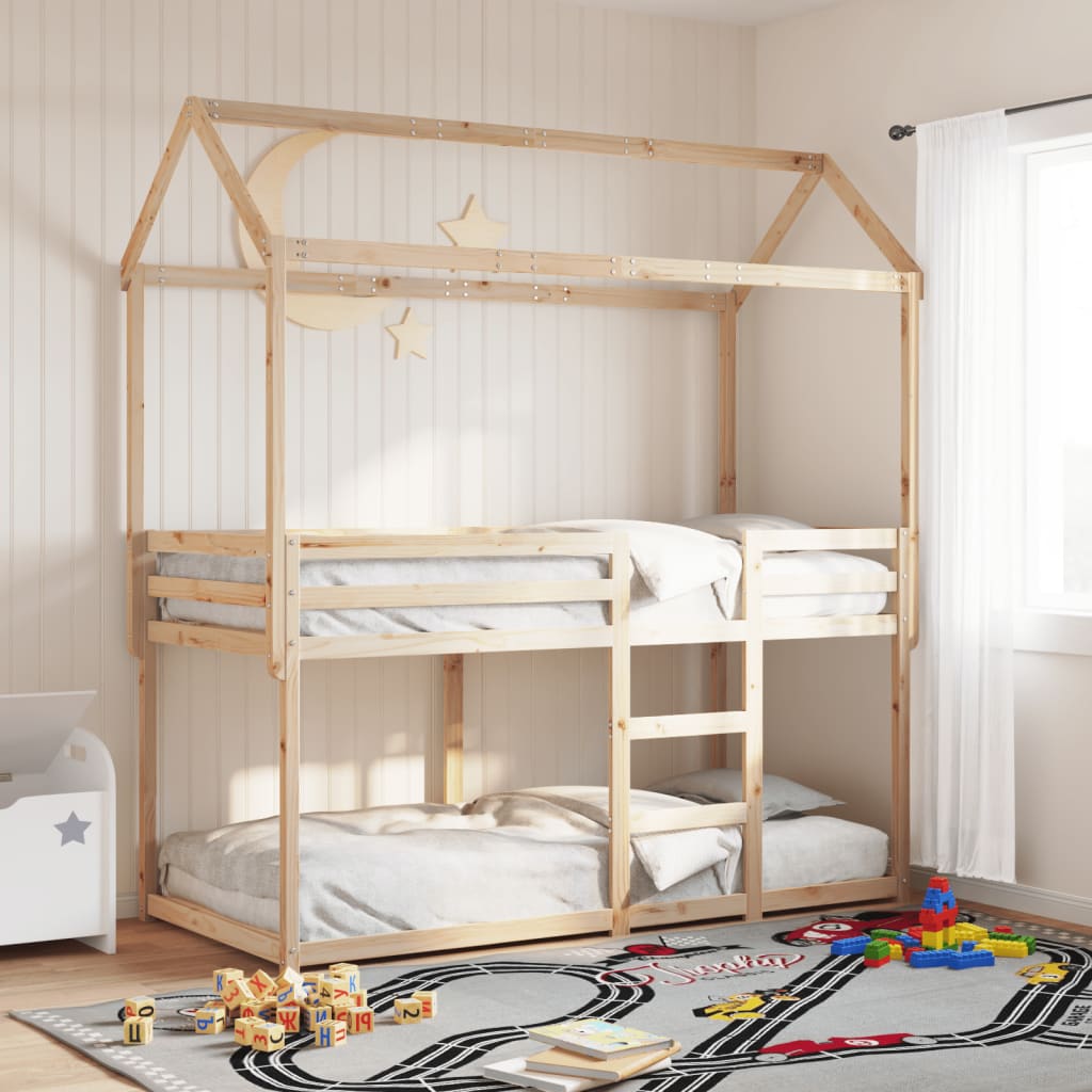 Bunk Bed Without Mattress Single Solid Wood Pine