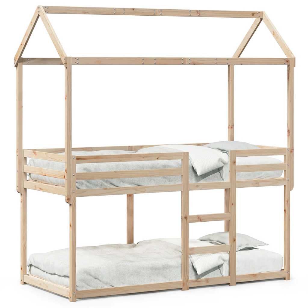 Bunk Bed Without Mattress Single Solid Wood Pine