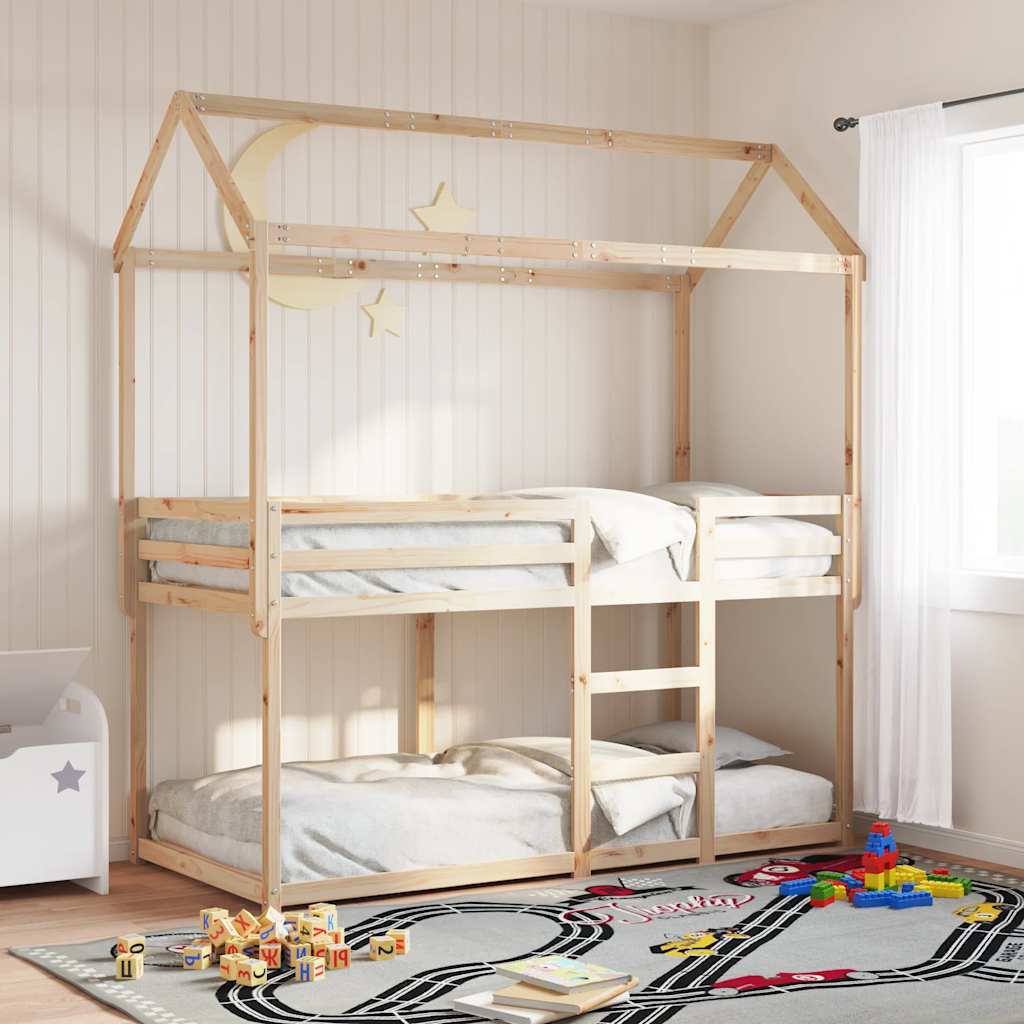 Bunk Bed Without Mattress Single Solid Wood Pine