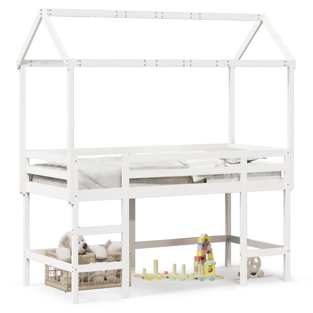 Loft Bed With Ladder And Roof Without Mattress