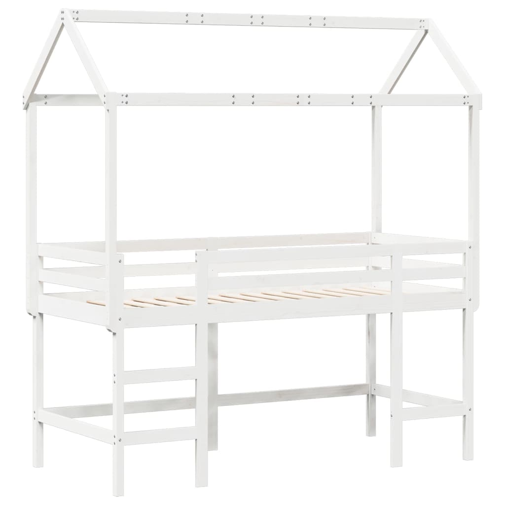 Loft Bed With Ladder And Roof Without Mattress