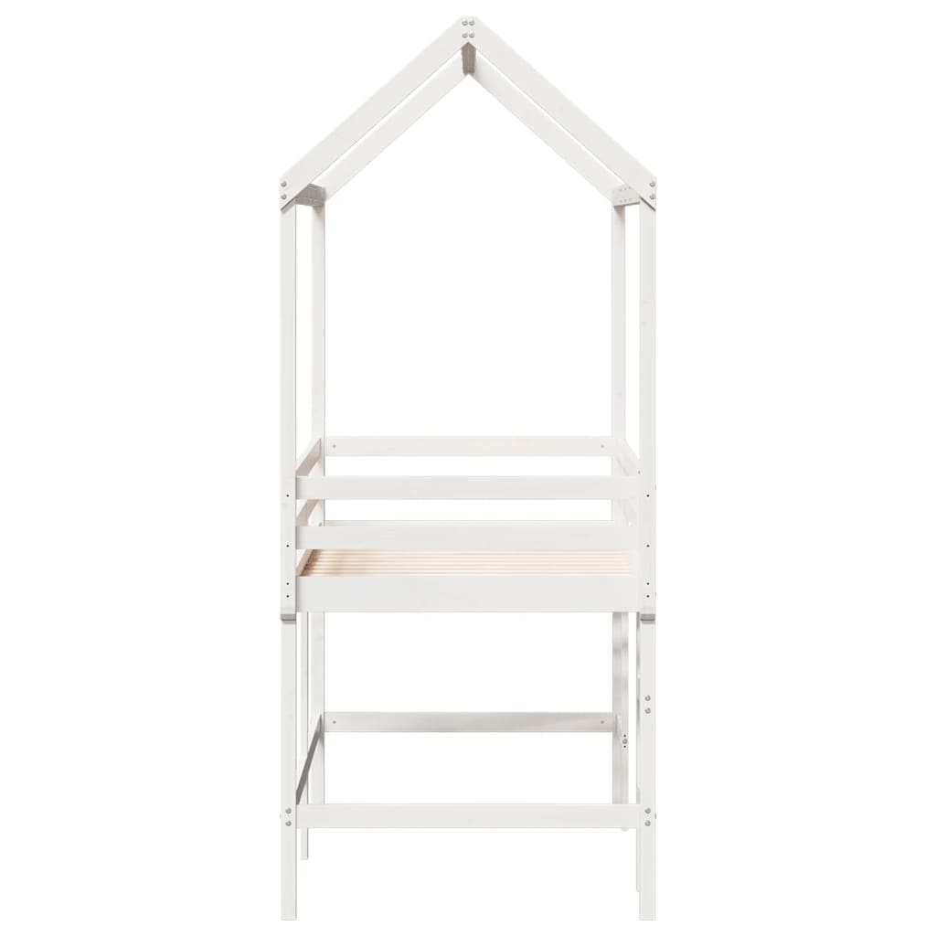 Loft Bed With Ladder And Roof Without Mattress