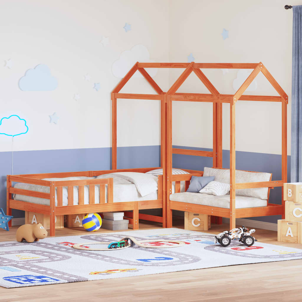 Bed And Bench Set With Roof Without Mattress Single