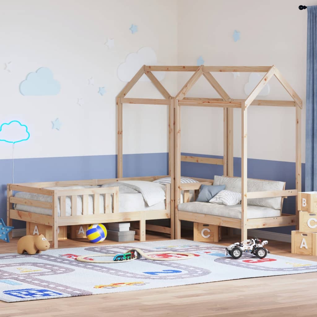 Bed And Bench Set With Roof Without Mattress Single