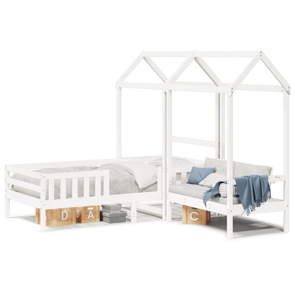 Bed And Bench Set With Roof Without Mattress Single