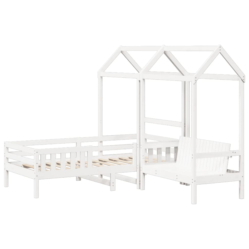 Bed And Bench Set With Roof Without Mattress Single
