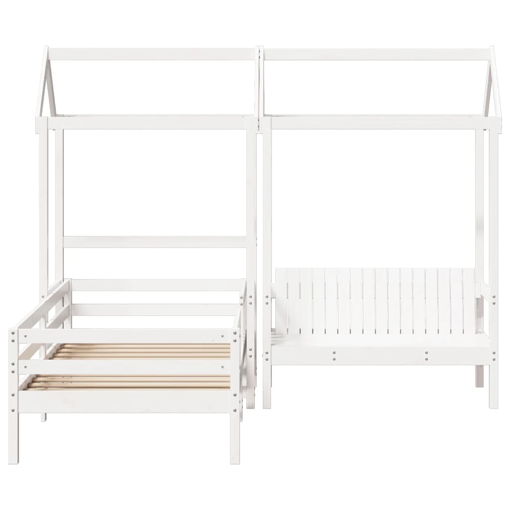 Bed And Bench Set With Roof Without Mattress Single