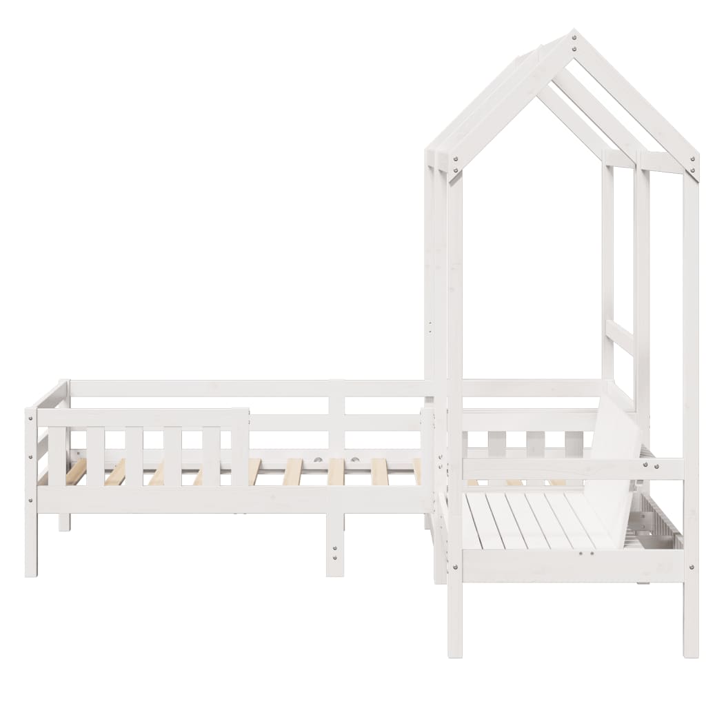 Bed And Bench Set With Roof Without Mattress Single