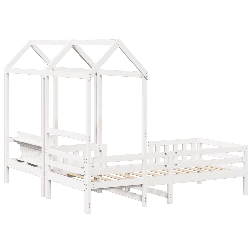 Bed And Bench Set With Roof Without Mattress Single