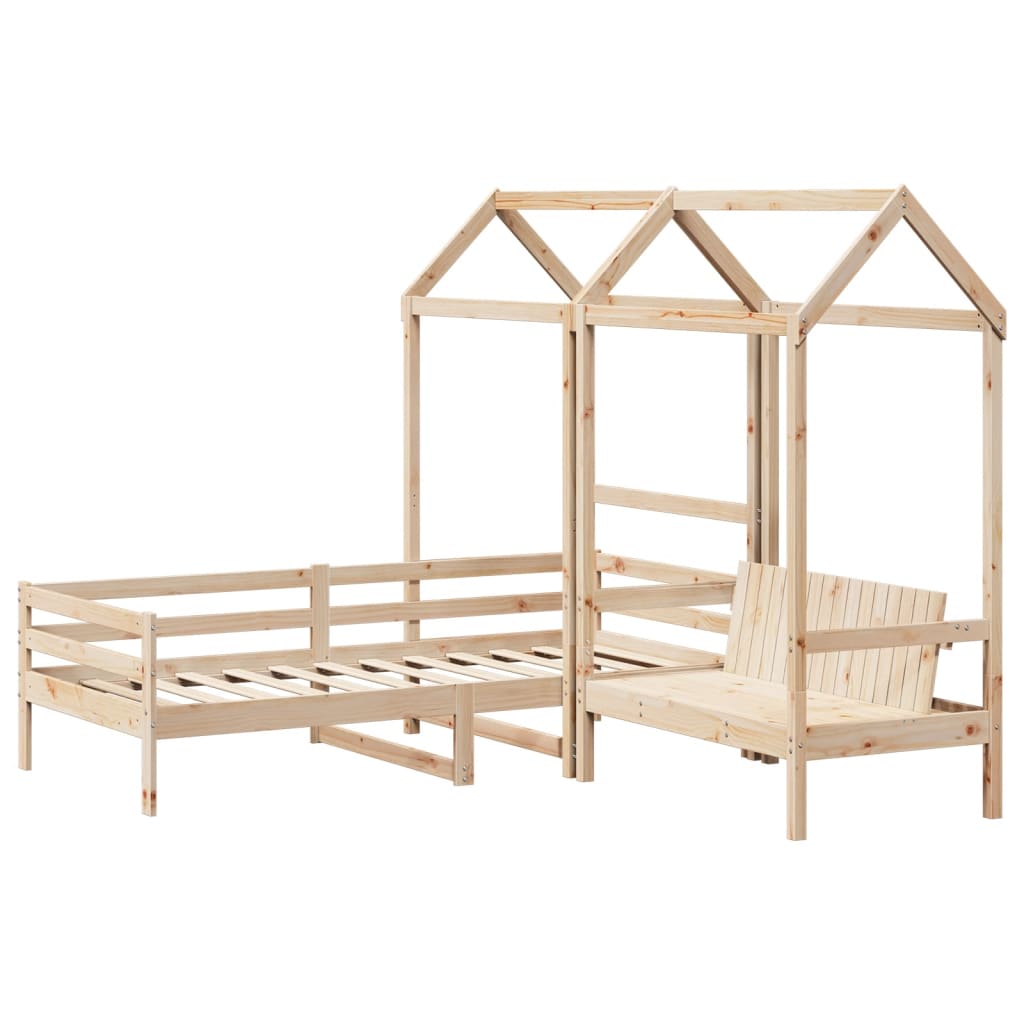 Day Bed And Bench Set With Roof Without Mattress
