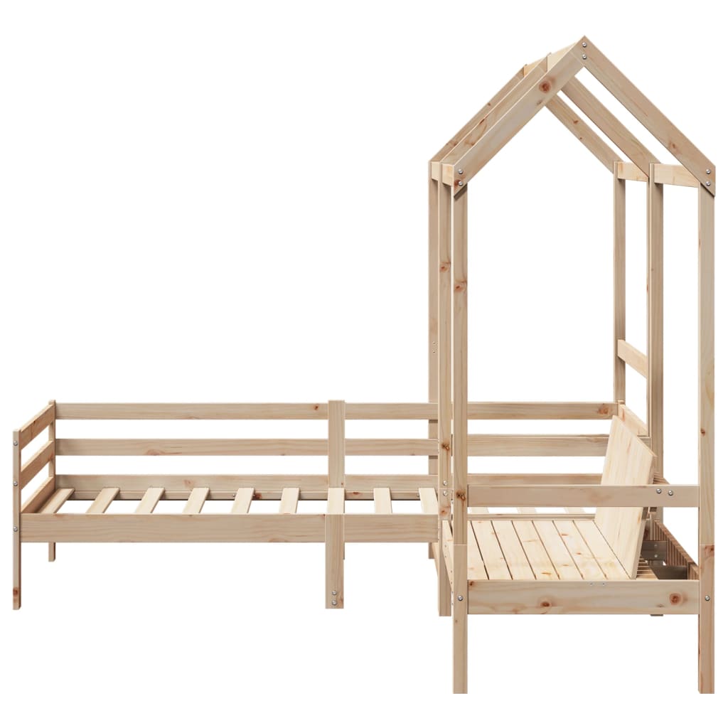 Day Bed And Bench Set With Roof Without Mattress