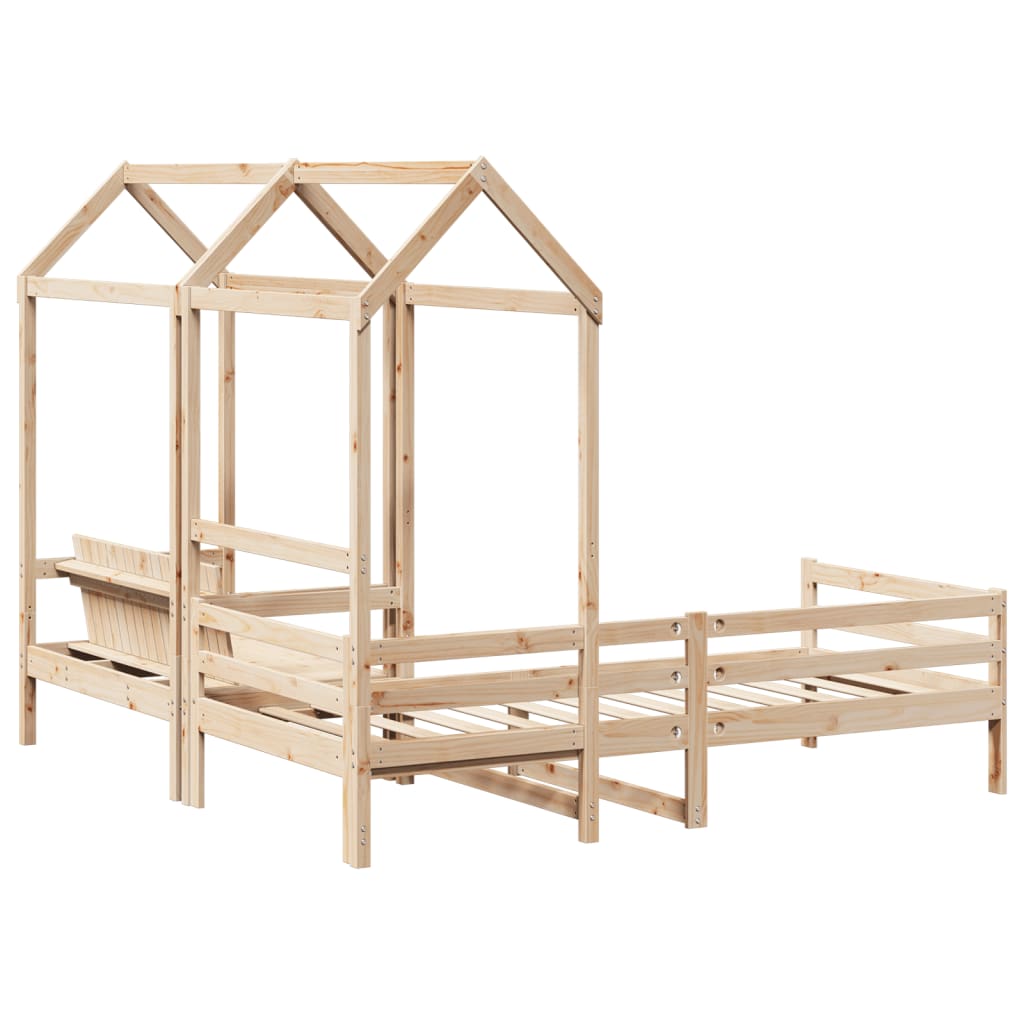 Day Bed And Bench Set With Roof Without Mattress