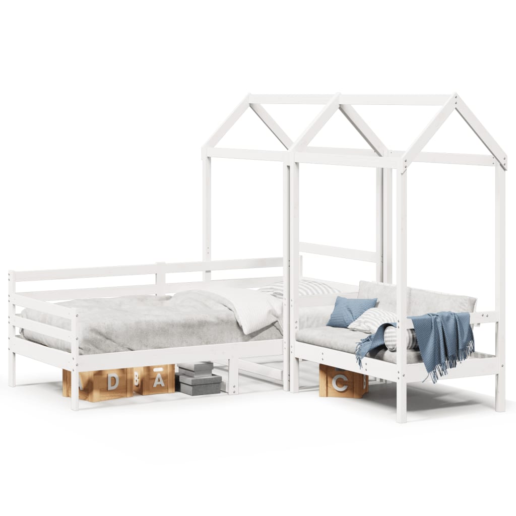 Day Bed And Bench Set With Roof Without Mattress