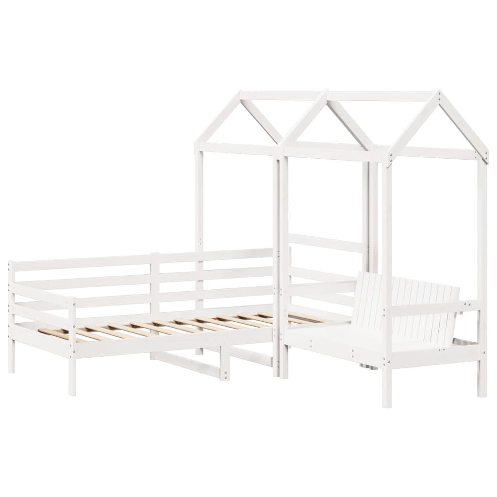 Day Bed And Bench Set With Roof Without Mattress