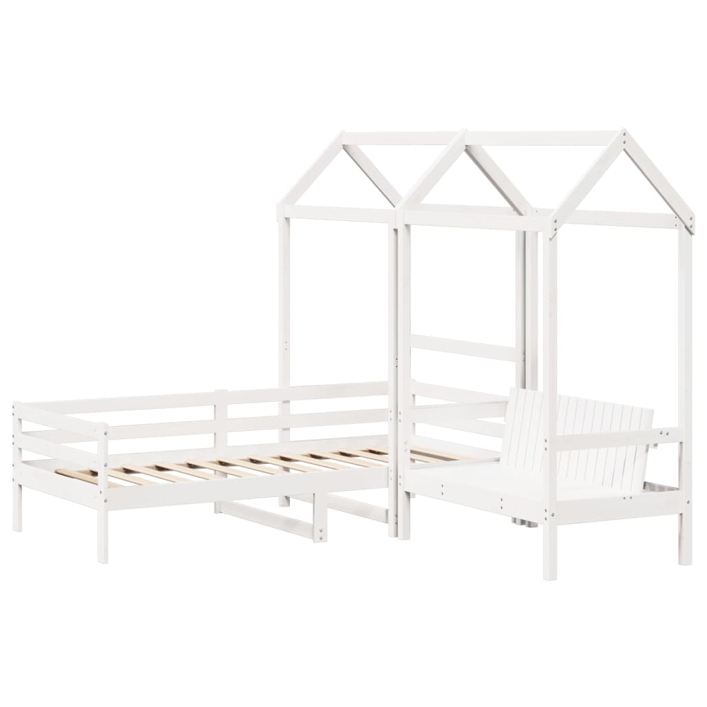 Day Bed And Bench Set With Roof Without Mattress Single