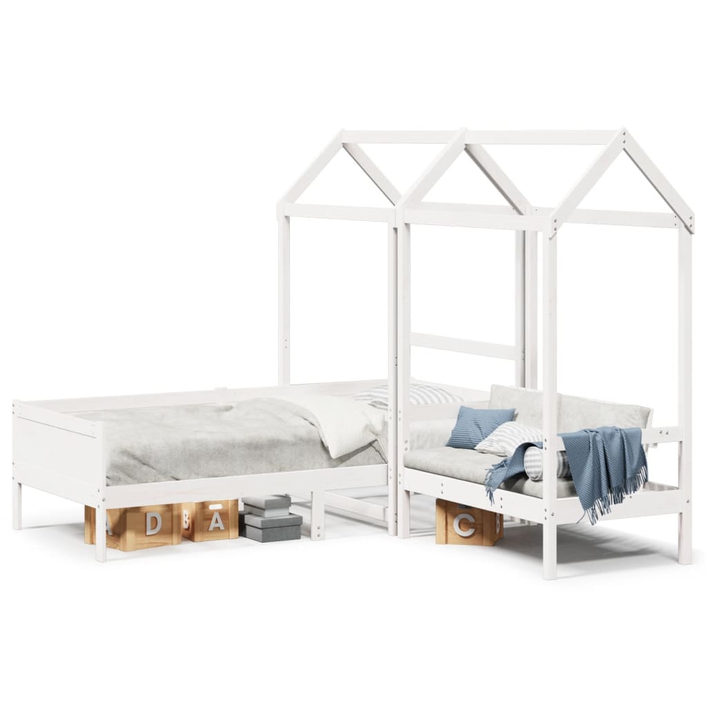 Day Bed And Bench Set With Roof Without Mattress Single
