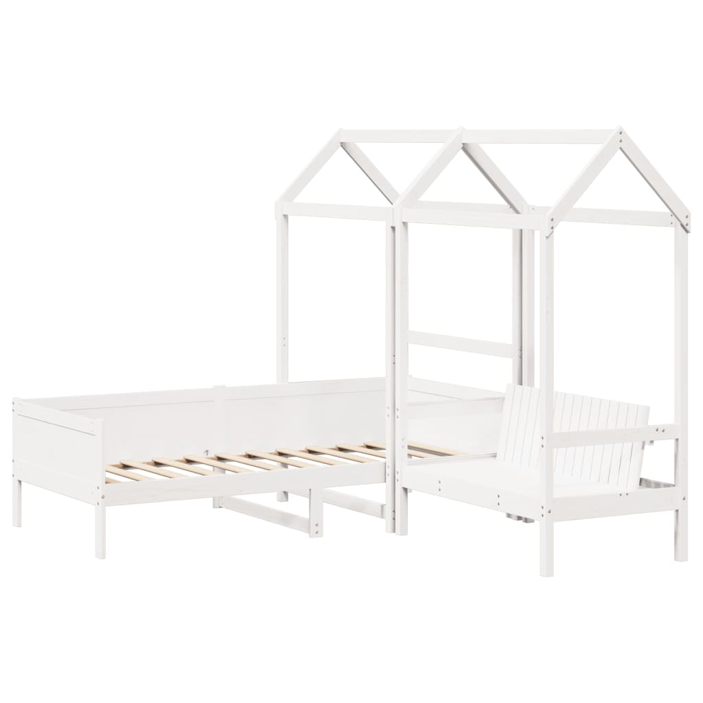 Day Bed And Bench Set With Roof Without Mattress Single