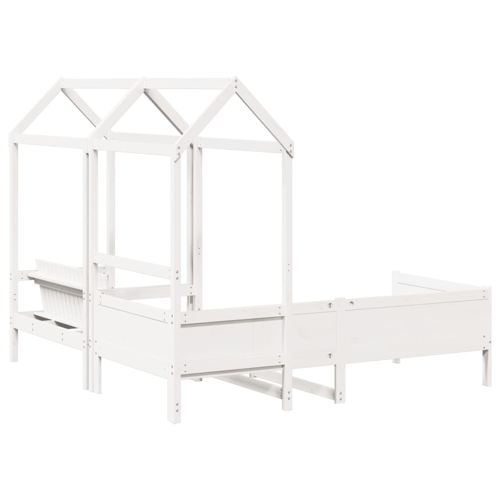 Day Bed And Bench Set With Roof Without Mattress Single