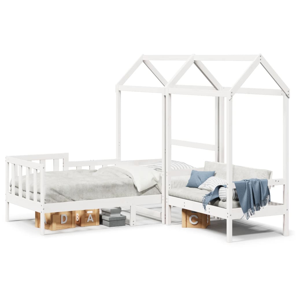 Day Bed And Bench Set With Roof Without Mattress Single