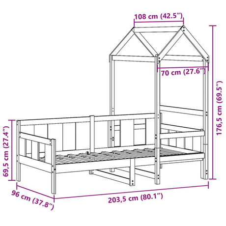 Day Bed With Roof Without Mattress Solid Wood