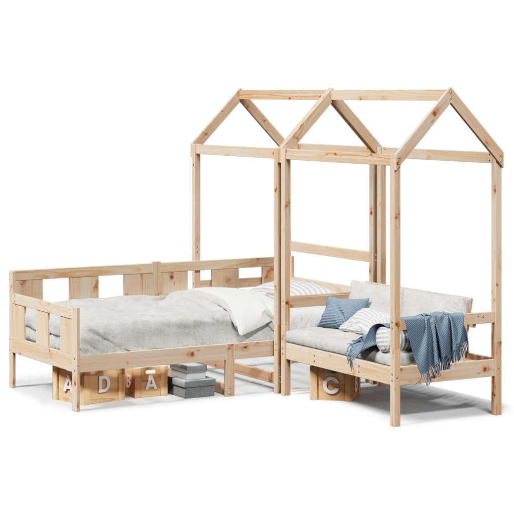 Day Bed And Bench Set With Roof Without Mattress