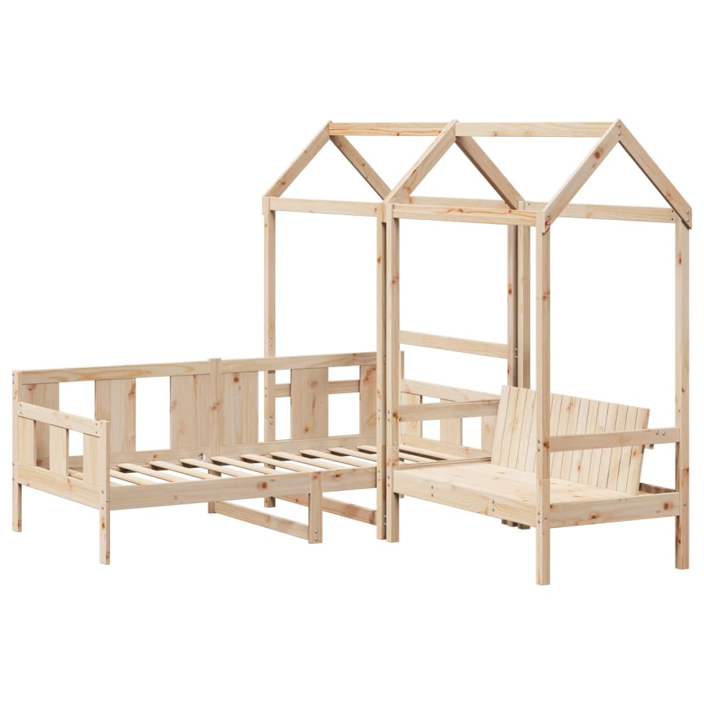 Day Bed And Bench Set With Roof Without Mattress