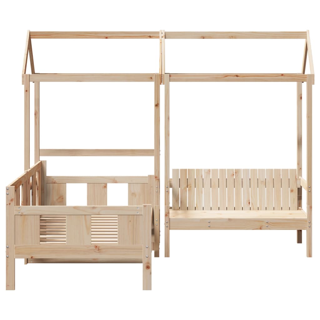 Day Bed And Bench Set With Roof Without Mattress