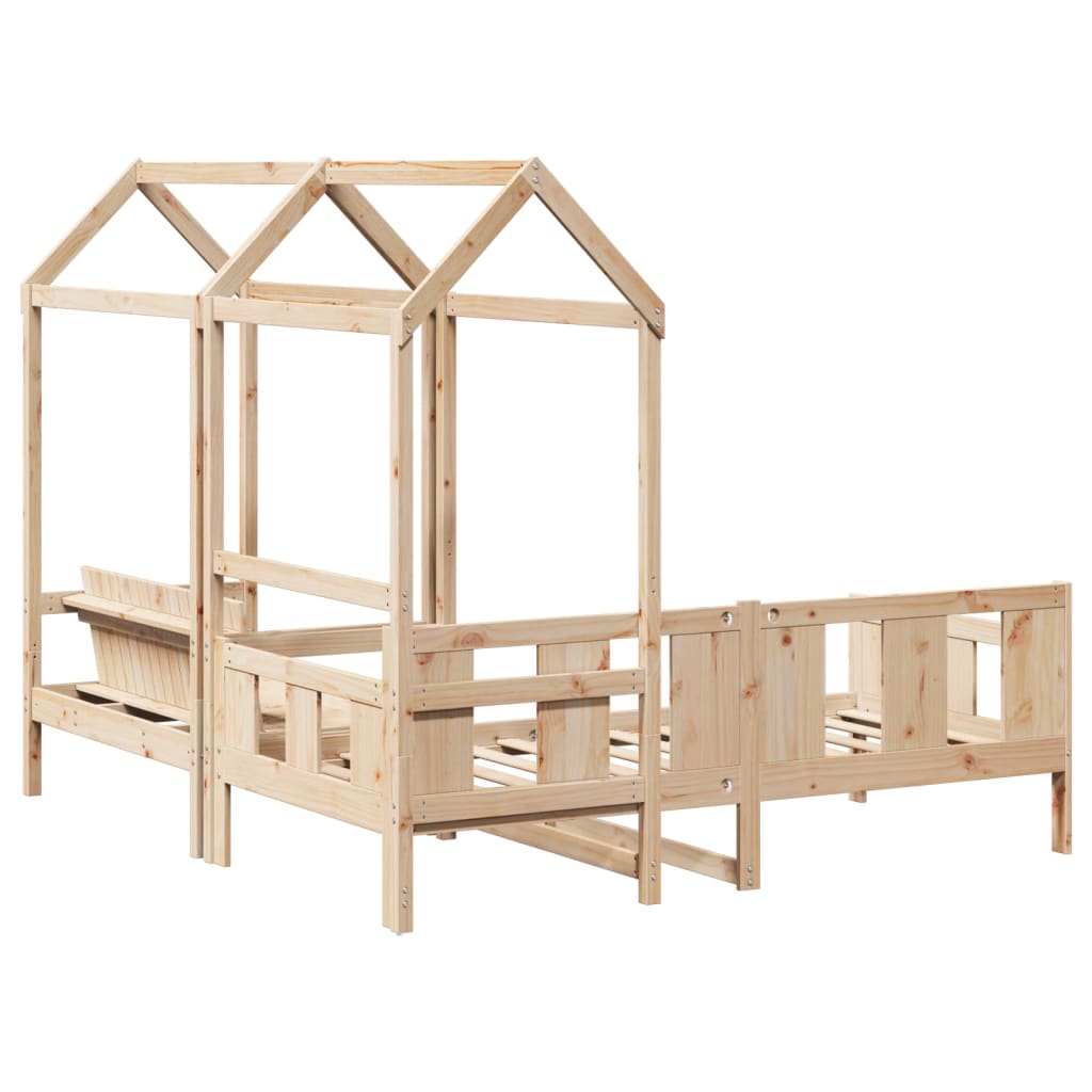 Day Bed And Bench Set With Roof Without Mattress