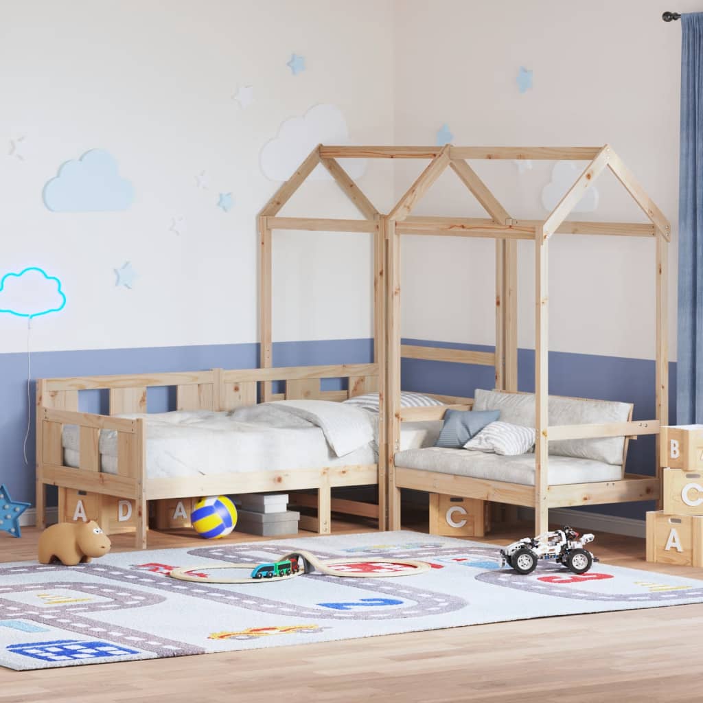 Day Bed And Bench Set With Roof Without Mattress