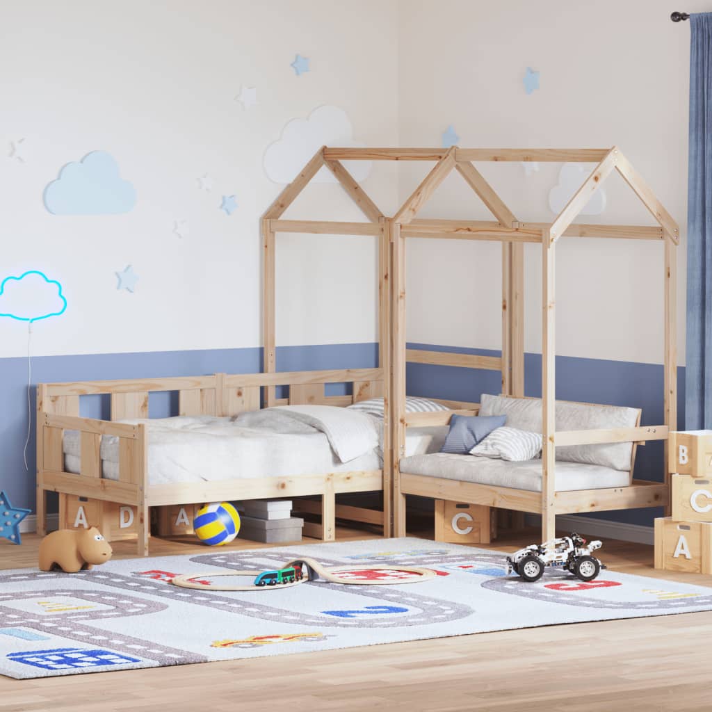 Day Bed And Bench Set With Roof Without Mattress