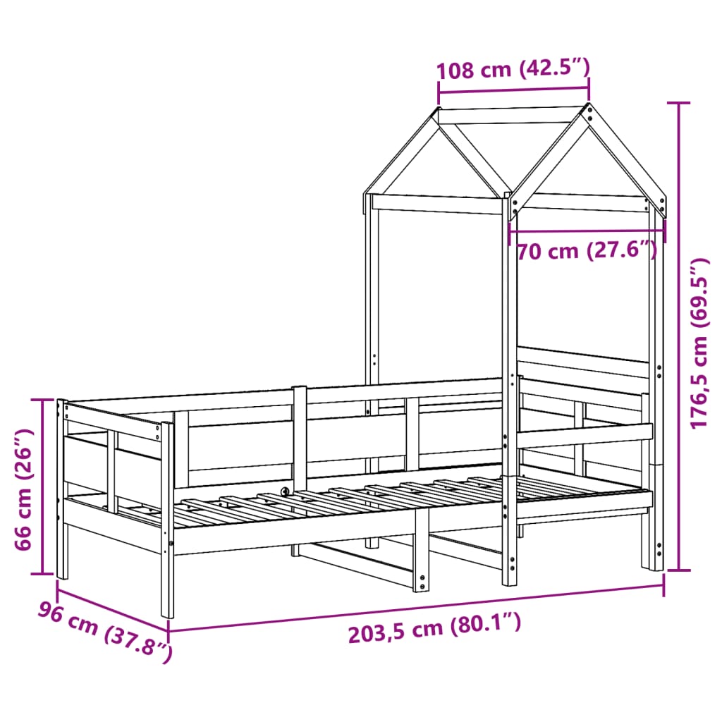 Day Bed With Roof Without Mattress Solid Wood