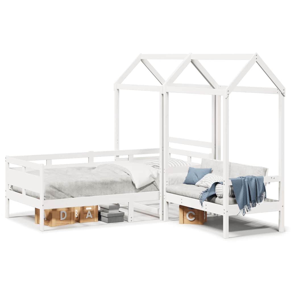 Day Bed And Bench Set With Roof Without Mattress Single