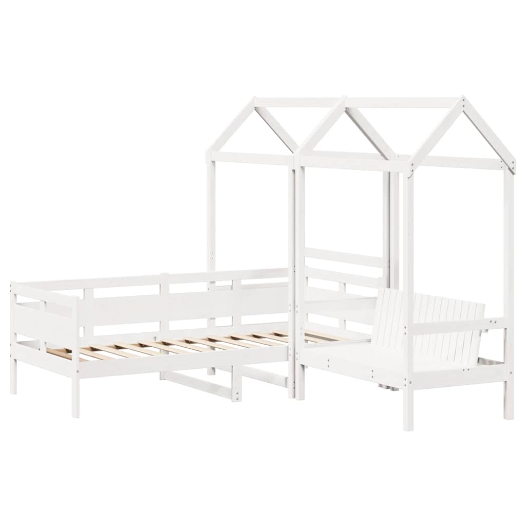 Day Bed And Bench Set With Roof Without Mattress Single