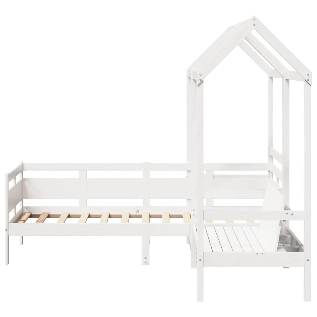 Day Bed And Bench Set With Roof Without Mattress Single