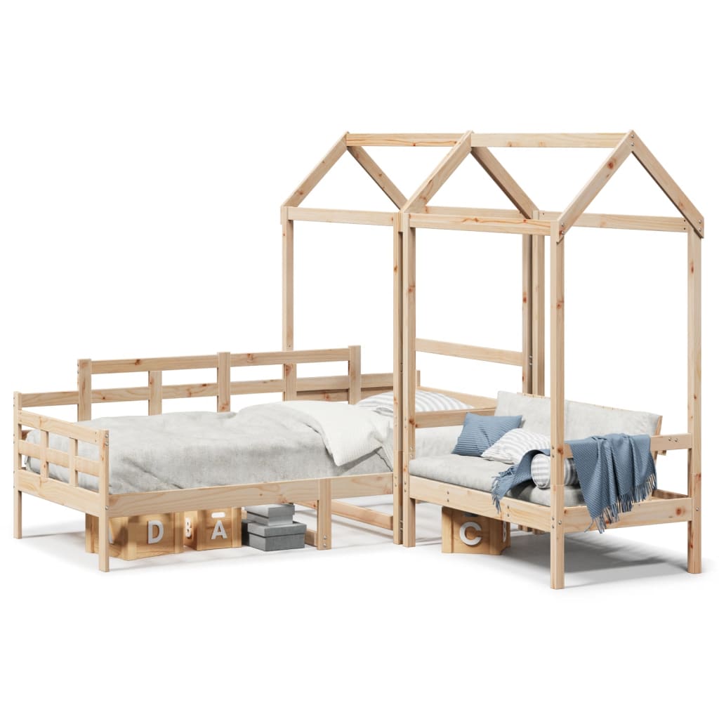 Day Bed And Bench Set With Roof Without Mattress