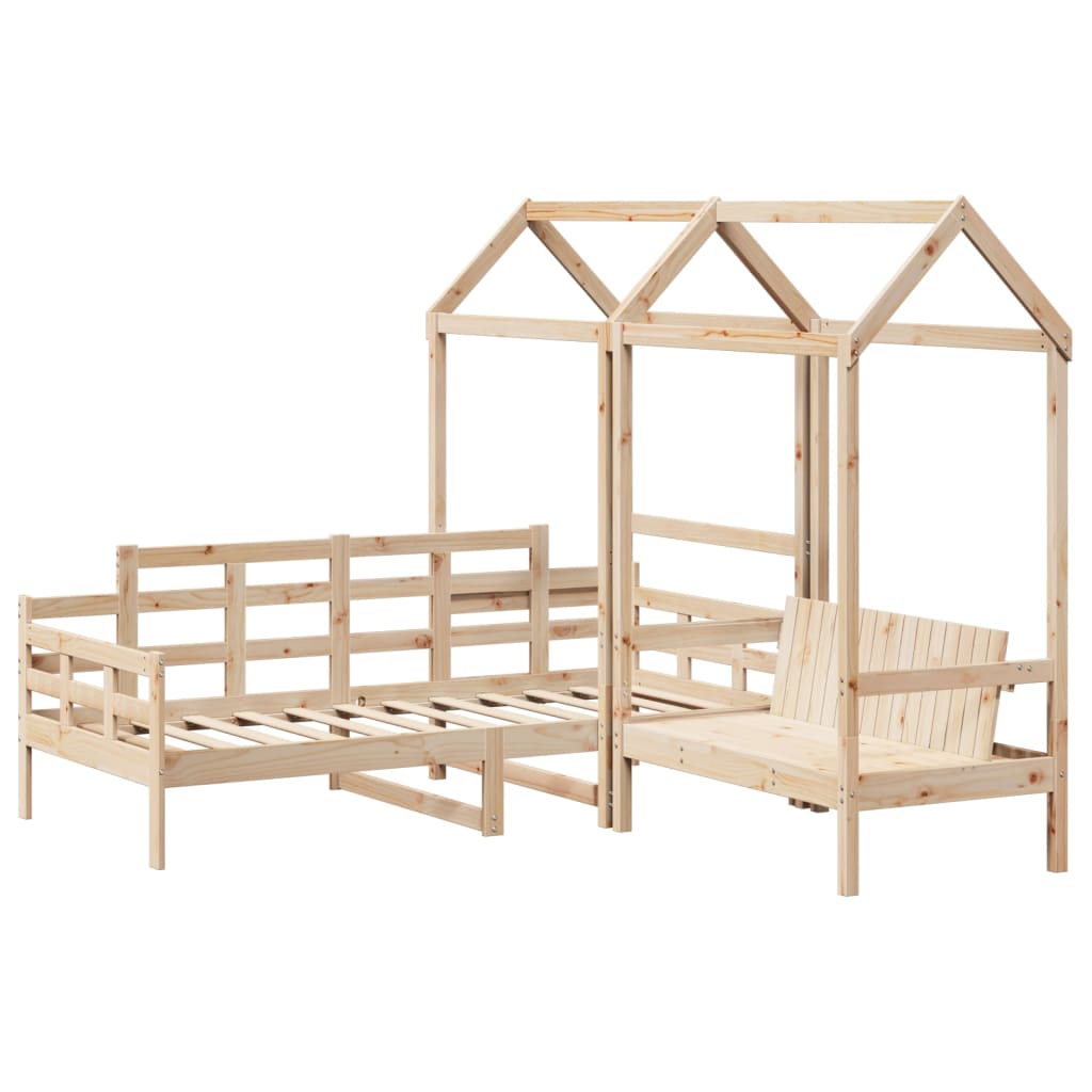 Day Bed And Bench Set With Roof Without Mattress