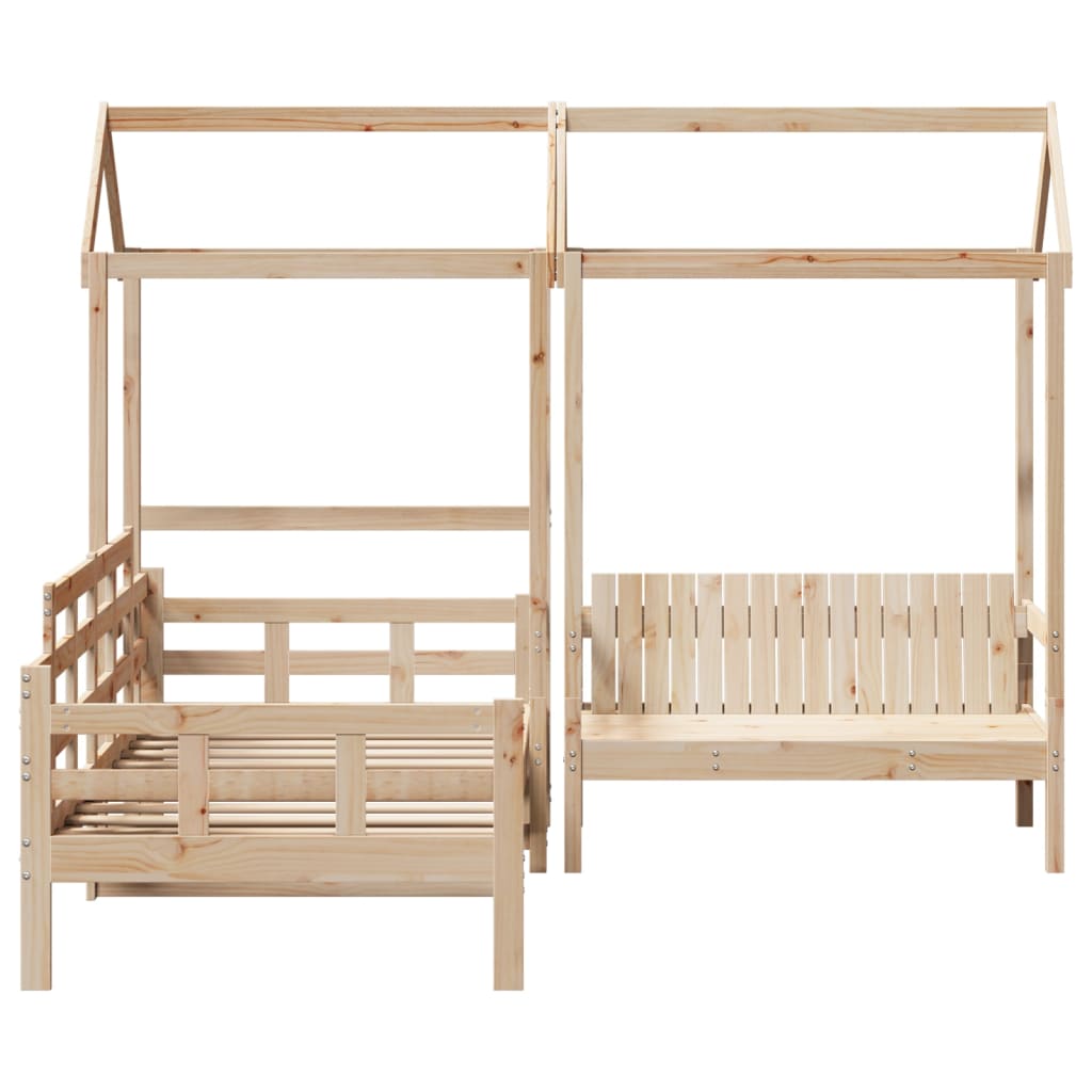Day Bed And Bench Set With Roof Without Mattress