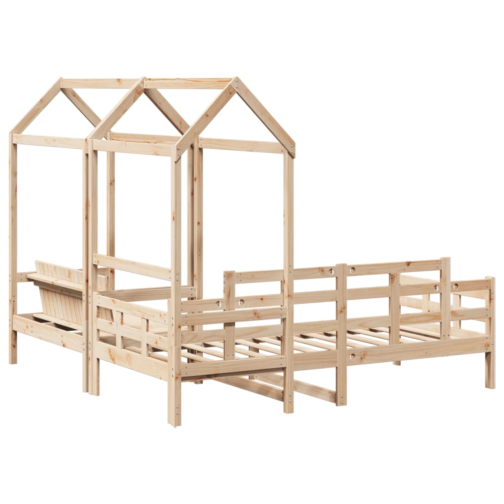Day Bed And Bench Set With Roof Without Mattress