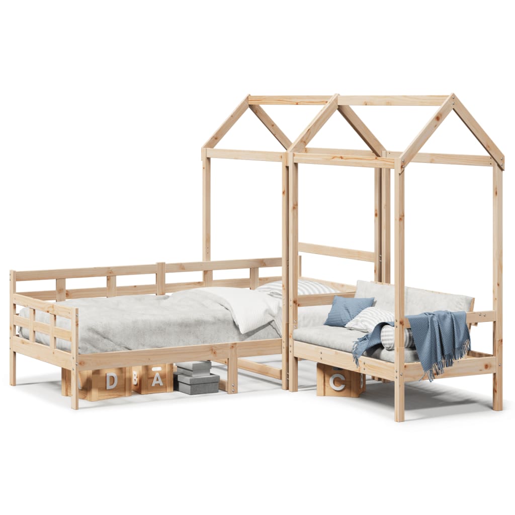 Day Bed And Bench Set With Roof Without Mattress Single