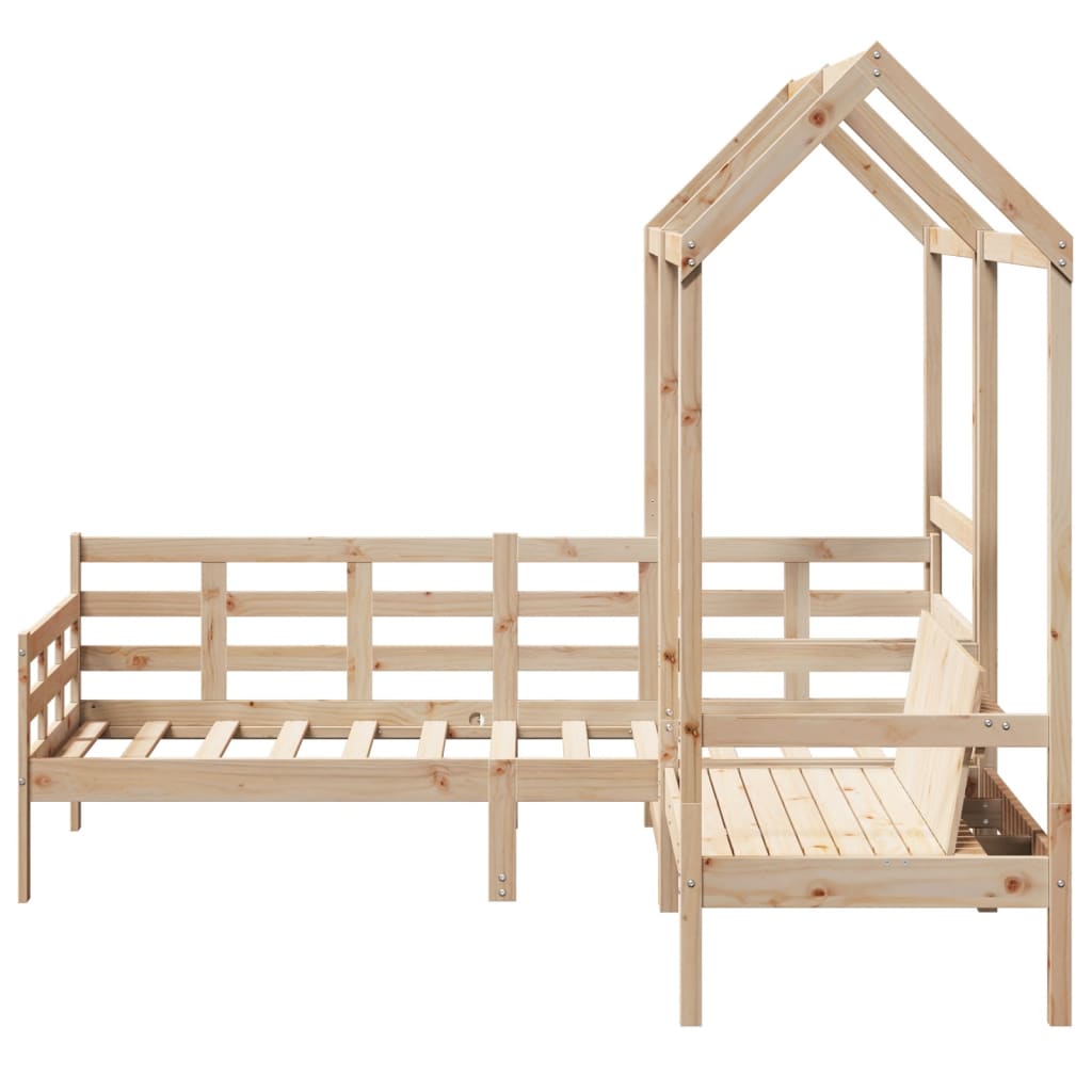 Day Bed And Bench Set With Roof Without Mattress Single