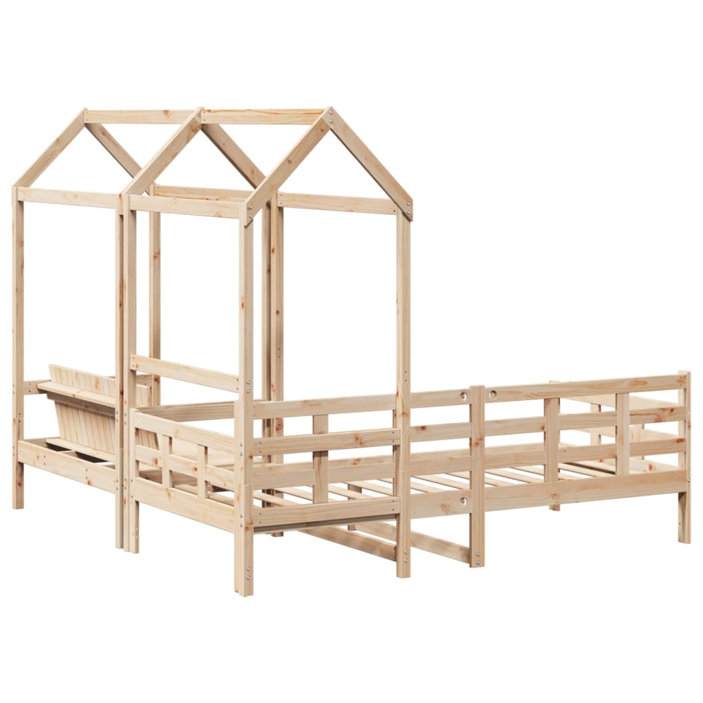 Day Bed And Bench Set With Roof Without Mattress Single