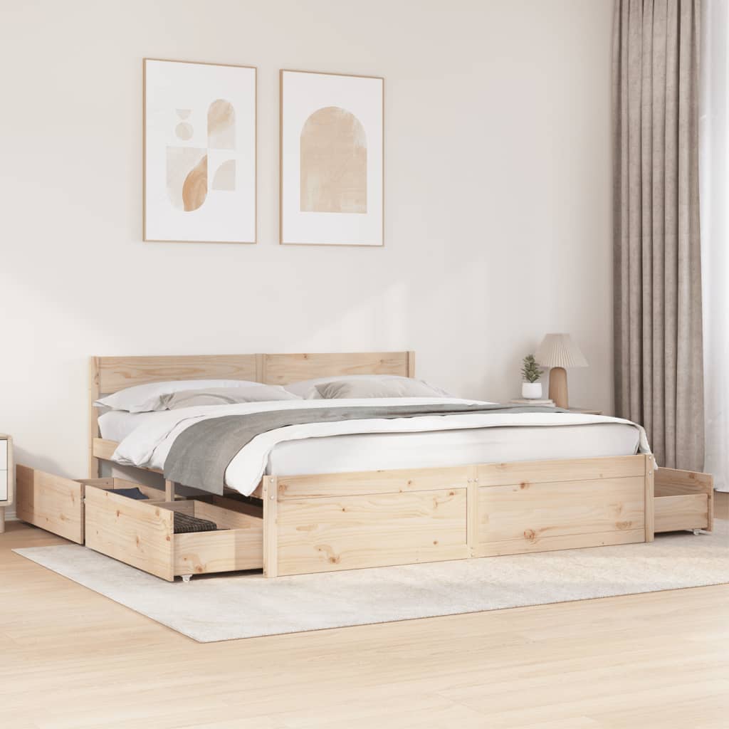 Bed Frame Without Mattress Solid Wood Pine