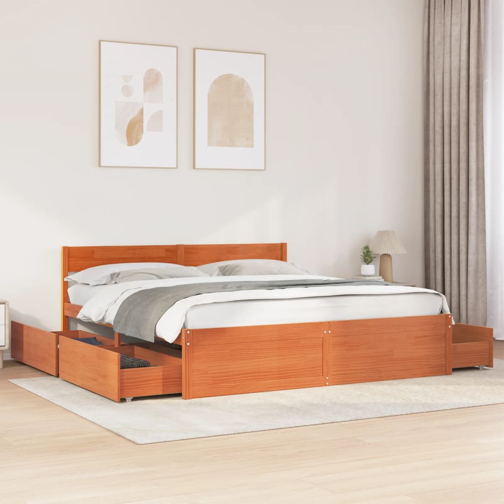 Bed Frame Without Mattress Solid Wood Pine