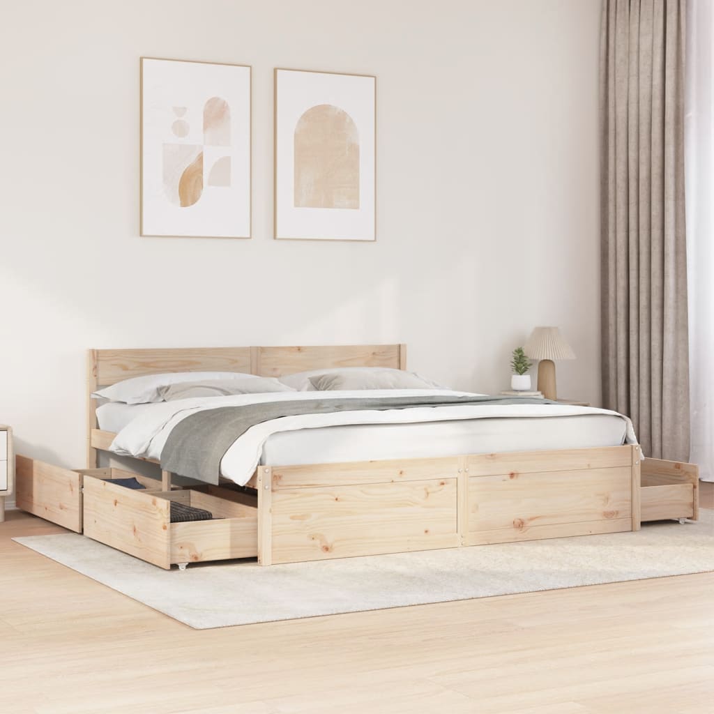 Bed Frame Without Mattress Solid Wood Pine
