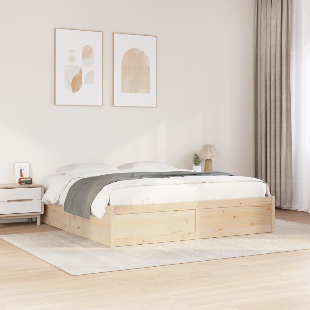 Bed Frame Without Mattress Solid Wood Pine