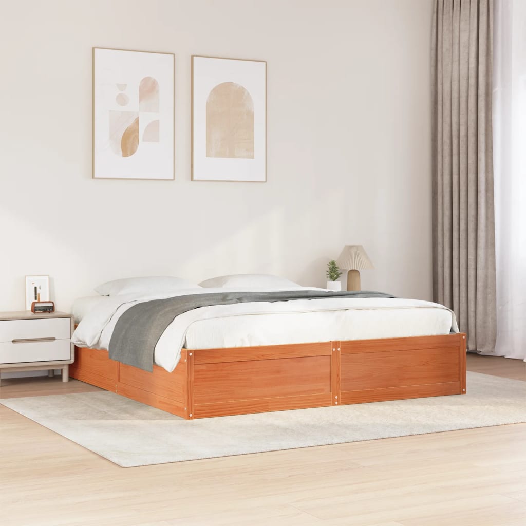 Bed Frame Without Mattress Solid Wood Pine