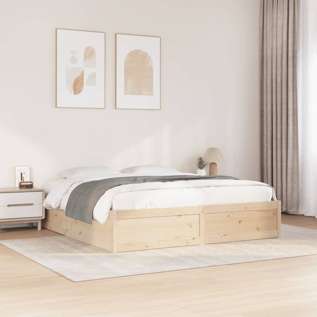 Bed Frame Without Mattress Solid Wood Pine